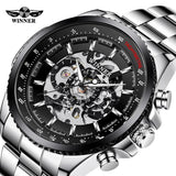 Fashion Skeleton Mechanical Stainless steel Automatic Watch