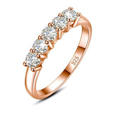 Awesome 5 Stone High Quality Moissanite Diamonds Silver 925 100% 18KGP Brilliant Jewellery - The Jewellery Supermarket