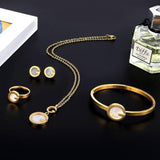 NEW ARRIVAL Golden Stainless Steel Luxury Fashion Ladies Womens Costume Jewellery Set For Women - The Jewellery Supermarket