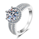 Amazing 3.0 Carats Round Brilliant High Quality Moissanite Diamonds Luxury Halo Ring - Fine Jewellery - The Jewellery Supermarket