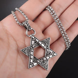 NEW Hexagram David Star Stainless Steel Chain Vintage Silver Color Pendant Necklace - The Jewellery Supermarket