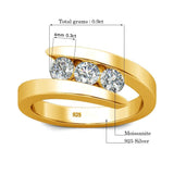 Impressive Designer 3 Stone High Quality Moissanite Diamond Ring For Women - Luxury Jewellery - The Jewellery Supermarket