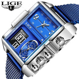 GREAT GIFTS -  New Top Brand Luxury Hollow Square Sport Waterproof Big Quartz Wristwatch