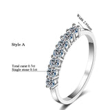 Super 1 Carat Round Cut and 0.7CT Half Eternity High Quality Moissanite Diamonds Platinum Plated Ring - The Jewellery Supermarket