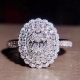 Dazzling New Arrival Luxury Oval AAA+ Cubic Zirconia Diamonds Fashion Ring