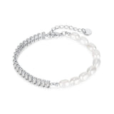 CAPTIVATING AAA+ Cubic Zirconia Simulated Diamonds Crystal Stainless Steel Geometry Tennis Bracelets - The Jewellery Supermarket