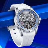 Luxury Automatic Skeleton Fashion Famous Brand Sport Silicone Strap Tourbillon Mechanical Men's Wristwatch