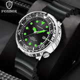 NEW - Automatic Date Silicone Strap 50m Waterproof Military Rotatable Bezel Wristwatch