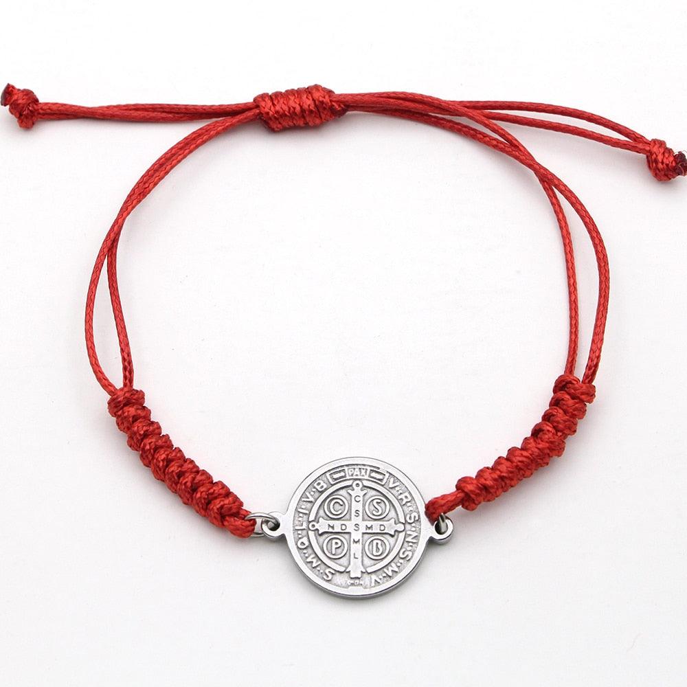 Stainless Steel Jesus Cross Coin Bangles Bracelet With San Benito Medal For  Women Catholic Womens Open Amulet Jewelry 231006 From Datai, $9.46 |  DHgate.Com