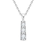 Excellent 0.6ct Total 3 stone High Quality Moissanite Diamonds Sparkling Necklace - 14K WGP Fine Jewellery - The Jewellery Supermarket