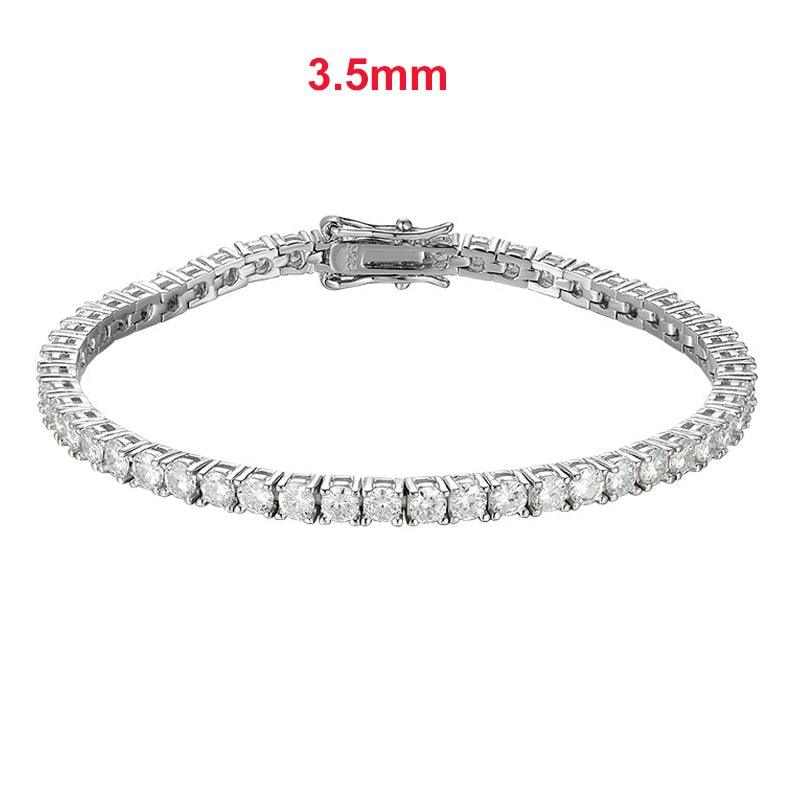 NEW ARRIVAL - Superb 2-6.5mm Real Moissanite Luxury Tennis Bracelet - Platinum Plated Silver Jewellery - The Jewellery Supermarket