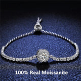 NEW ARRIVAL Gorgeous Moissanite Bracelet D Color 1 Carat Diamond Silver Bracelet