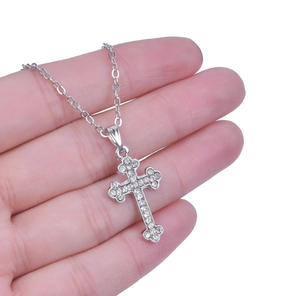 NEW HOT SELLERS - Charming Crystal Rhinestone Christ Crosses Pendant Necklaces For Women - The Jewellery Supermarket