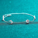 Cute Platinum Plated 0.5ct D Color VVS1 High Quality Moissanite Diamonds Love Bracelet - Fine Jewellery