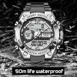 Men Military Watch Digital 50m Waterproof Wristwatch LED Quartz Clock Sport Watch - The Jewellery Supermarket
