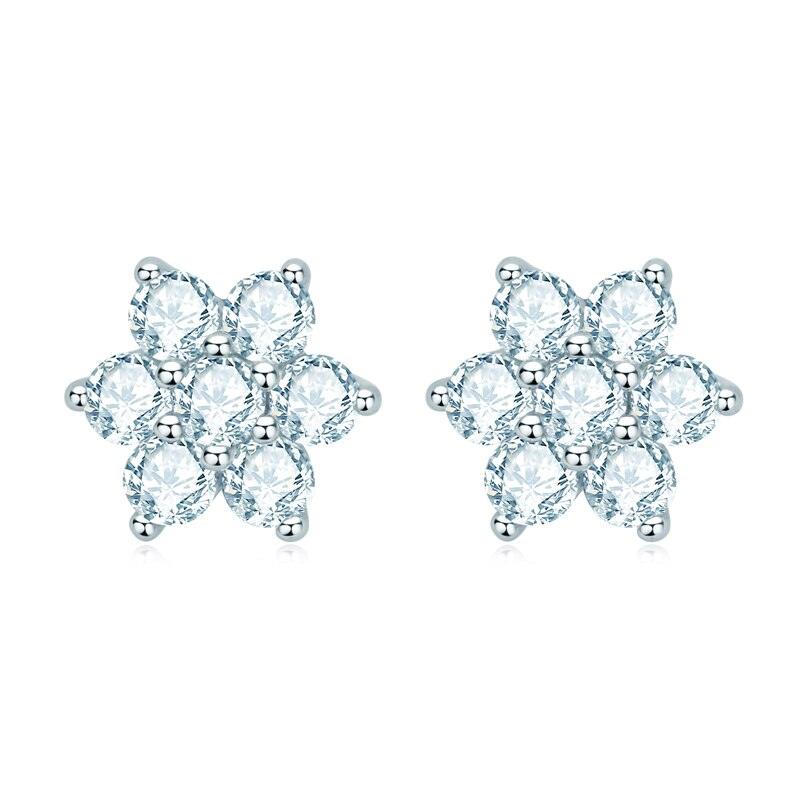 Classic Fashion Exquisite Flower Shape 3.5mm Round ♥︎ High Quality Moissanite Diamonds ♥︎ Stud Earrings - The Jewellery Supermarket