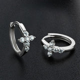 Round Cut 2.0mm ♥︎ High Quality Moissanite Diamonds ♥︎ Cross Hoop Earrings - Charming Fine Jewellery