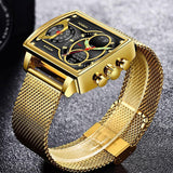 NEW MENS WATCHES - Top Brand Luxury Fashion Square Casual Sports Waterproof Double Display Watch - The Jewellery Supermarket