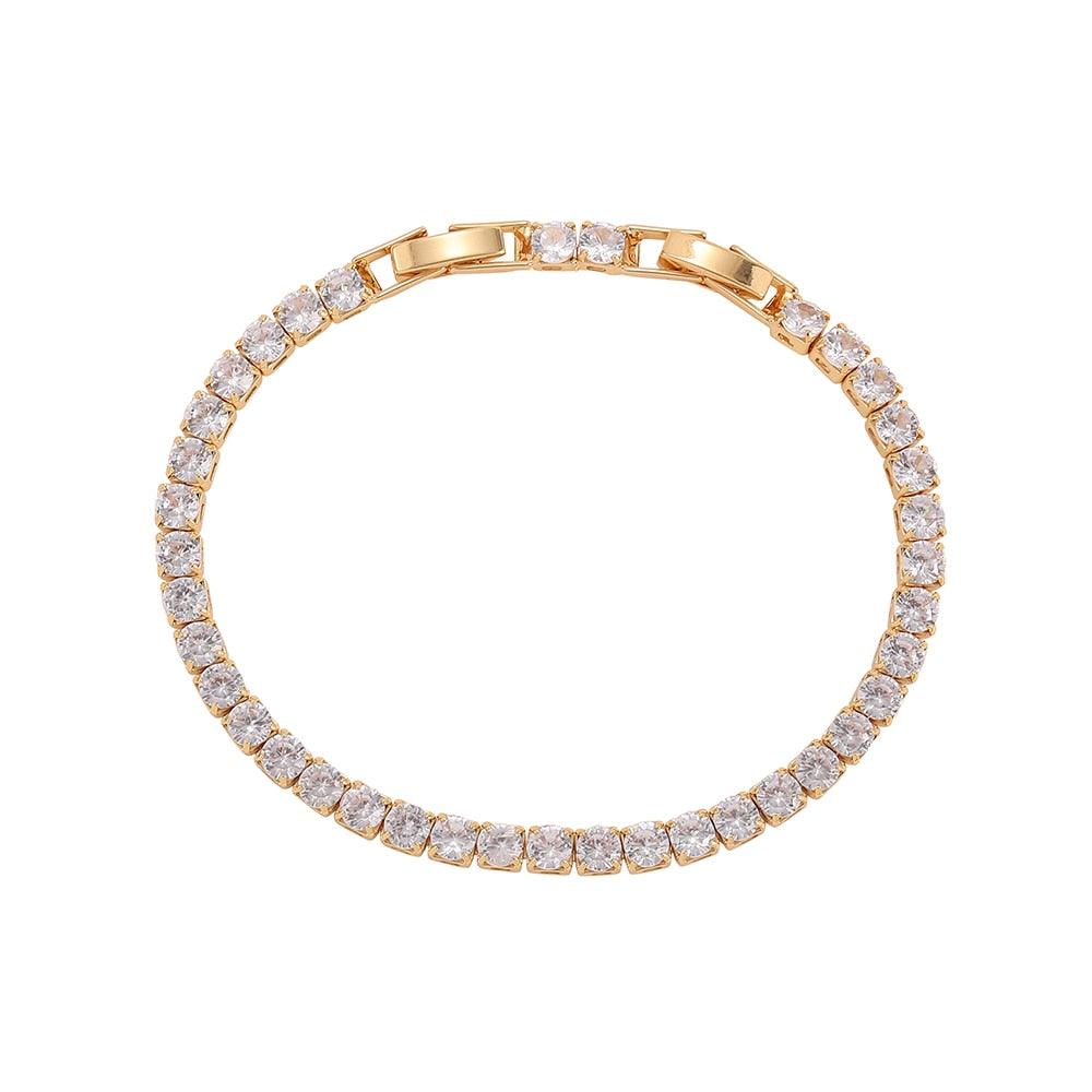 TERRIFIC Round Crystal AAA+ Cubic Zirconia Simulated Diamonds Luxury Stainless Steel Tennis Bracelets - The Jewellery Supermarket