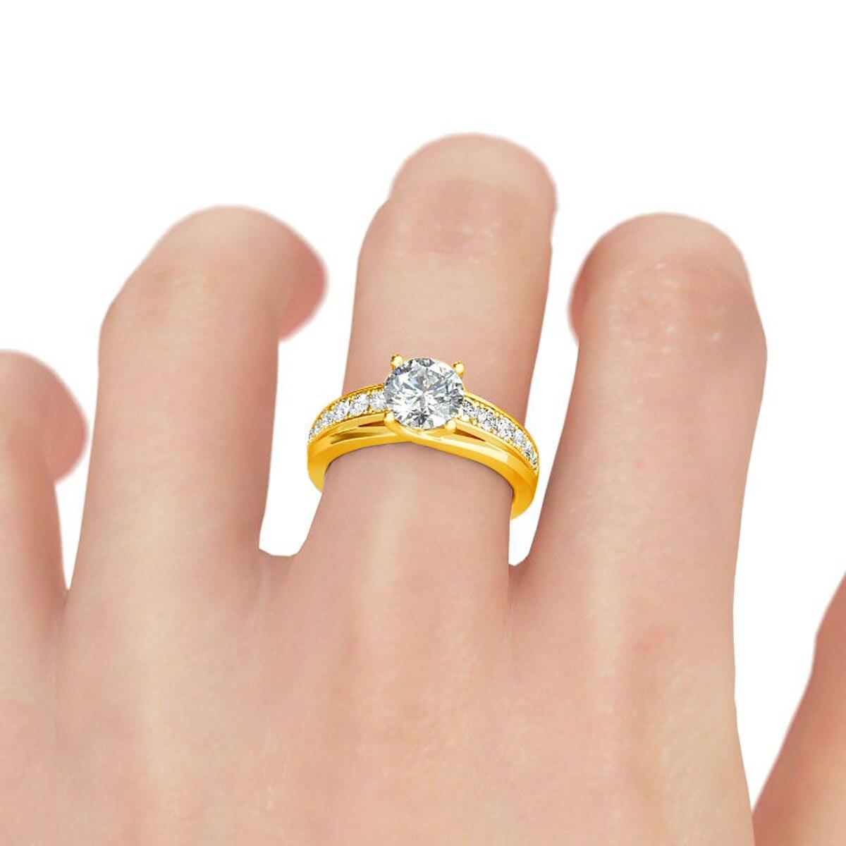 Amazing Round 6.5mm 1ct High Quality Moissanite Diamonds Rings - Wedding Engagement Jewellery  - The Jewellery Supermarket