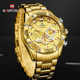 BEST GIFTS -  Luxury Gold Business Classic Quartz Sport Waterproof Steel Band Watch