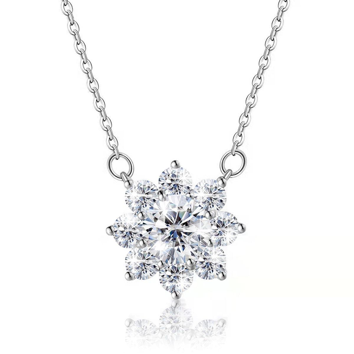Terrific Flower Design 3ct High Quality Moissanite Diamonds Necklace Pendants - Luxury Jewellery - The Jewellery Supermarket