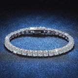 NEW ARRIVAL - Superb 3MM D VVS Moissanite Tennis Bracelet Passes Diamond Test Solid S925 Jewelry
