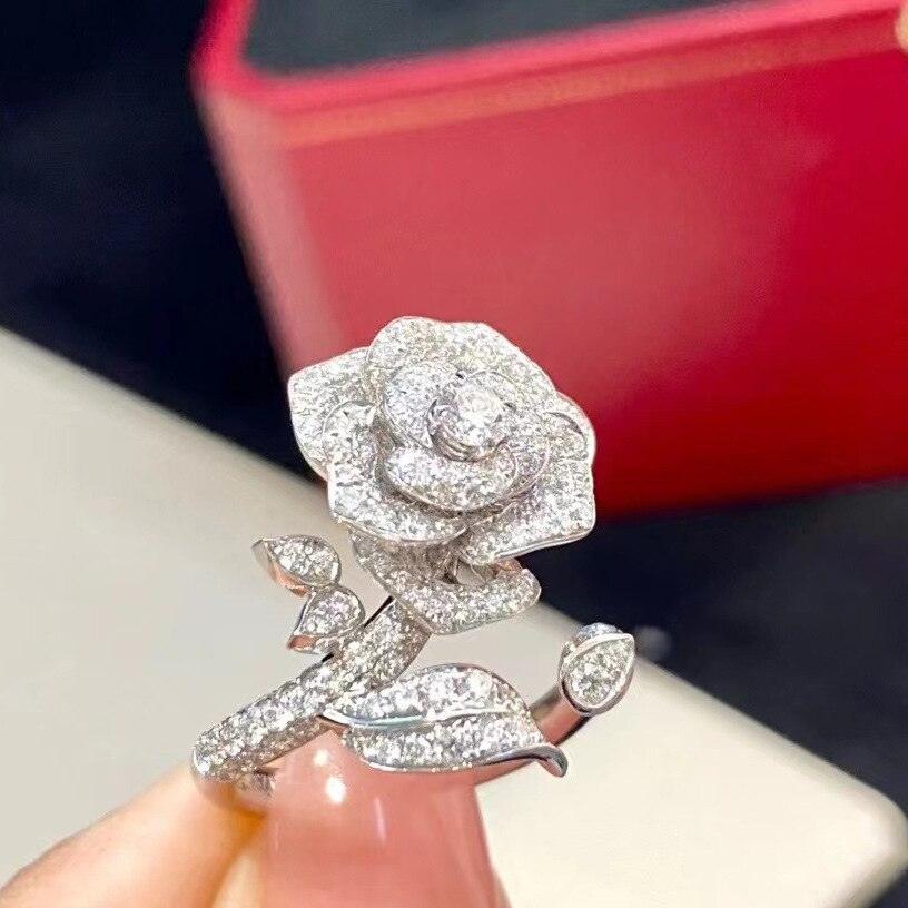 VINTAGE FASHION RINGS Luxury Flower Shiny AAA+ Zircon Ring - The Jewellery Supermarket