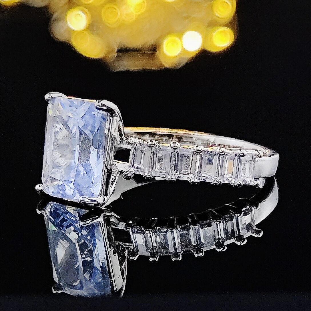 Adorable New Luxury Princess Cut Designer AAA+ Cubic Zirconia Diamonds Fashion Ring - The Jewellery Supermarket
