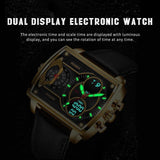 GREAT GIFTS - New Square Digital Waterproof Quartz Dual Display Wristwatch - The Jewellery Supermarket