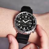 NEW - Automatic Date Silicone Strap 50m Waterproof Military Rotatable Bezel Wristwatch - The Jewellery Supermarket
