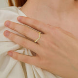 Impressive V Shape Round Cut VVS1 High Quality Moissanite Diamonds Ring - Luxury Jewellery - The Jewellery Supermarket