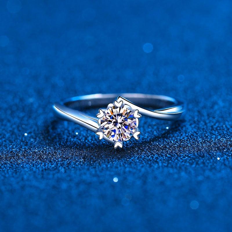 0.3CT Round VVS Diamond Twisted Vine High Quality Moissanite Diamonds Heart Promise Ring - Fine Jewellery - The Jewellery Supermarket