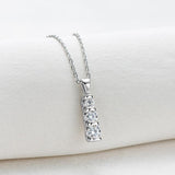 Luxury 3 Stone Pendant Necklace 0.53cttw Round Cut High Quality Moissanite Diamonds - Fine Jewellery - The Jewellery Supermarket