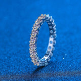 Luxury 3mm 0.1ct Stones 2.2ct Total High Quality Moissanite Diamonds Full Enternity Diamond Ring - The Jewellery Supermarket