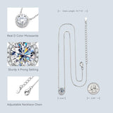 Awesome 1.0 Carat Round Cut D Color VVS1 High Quality Moissanite Diamonds Halo Necklace - Fine Jewellery - The Jewellery Supermarket