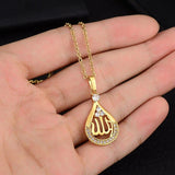 NEW Fashion Trend Zircon Muslim Allah Drop-Shaped Religious PendantS Necklaces - The Jewellery Supermarket