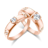 Excellent High Quality Moissanite Diamonds Couple Rings Matching Wedding Ring Set - The Jewellery Supermarket