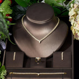 NEW - Unique Charming Gold Color AAA+ Cubic Zirconia Diamonds jewellery Set - The Jewellery Supermarket