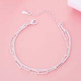Cute Sterling Silver Beautiful double chain Charm Bracelets for women - Fashion Original Jewellery