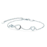 Pretty D Color VVS1 14K WGP High Quality Moissanite Diamonds Infinity Heart Bracelet - Fine Jewellery
