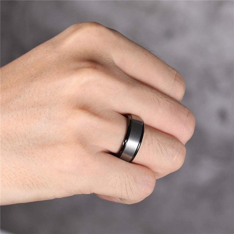 NEW Rose Gold/Blue/Black With Silver Brushed Colour High Quality Tungsten Carbide Men Wedding Rings - The Jewellery Supermarket