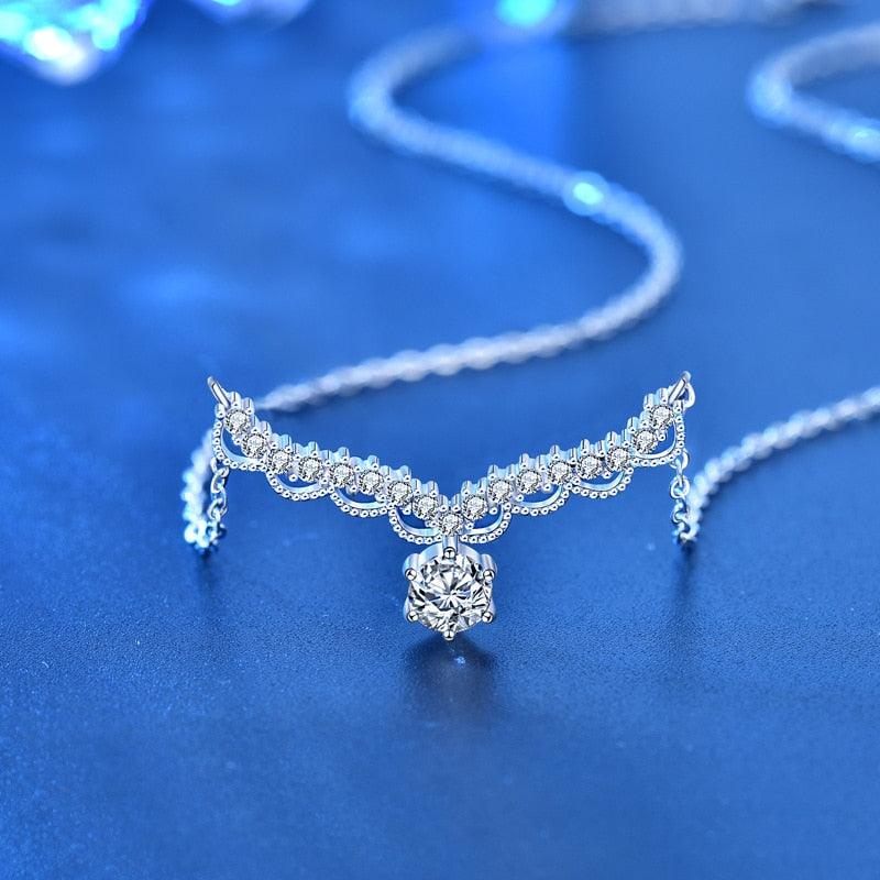 Excellent Cut 0.5 Carat Affordable High Quality Moissanite Diamonds Pendant - Fine Diamond Necklace  - The Jewellery Supermarket