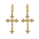 Famous Brand Christian Cross New Fashion Dangle Earrings AAA Zirconia Crystals Earrings - Popular Jewellery