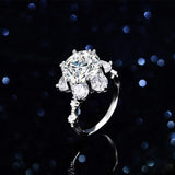 Sun Flower Design 5 Carat High Quality Moissanite Diamond Luxury Promise Statement Ring and Pendant - The Jewellery Supermarket