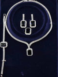 NEW ARRIVAL- Vintage Square Dazzling AAA+ Cubic Zirconia Diamonds Jewellery Set - The Jewellery Supermarket