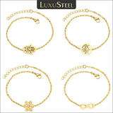 Simple Trendy Charm Bracelets for Women - Stainless Steel Infinity 8 Snowflake Hamsa Hand Chain Jewellery