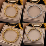 316L Stainless Steel Gold Colour Fashion Coarse Chain Charming Bracelet For Women - Exquisite Wrist Jewellery