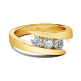 Fascinating Round Cut 3 Stone High Quality Moissanite Diamonds Rings For Women - Fine Jewellery - The Jewellery Supermarket