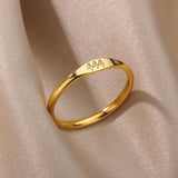 Gold Plated Lucky Stainless Steel Ring Vintage Aesthetic 11:11 and other Angel Number Rings - Religious Jewellery - The Jewellery Supermarket